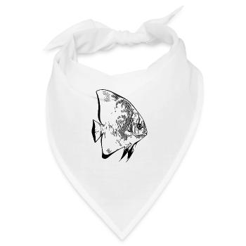 Eleganter vintage Fledermausfisch - Bandana - Weiß - Vorne