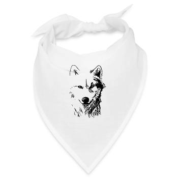 Vintage Hundeportrait für Hundebesitzer - Bandana - Weiß - Vorne