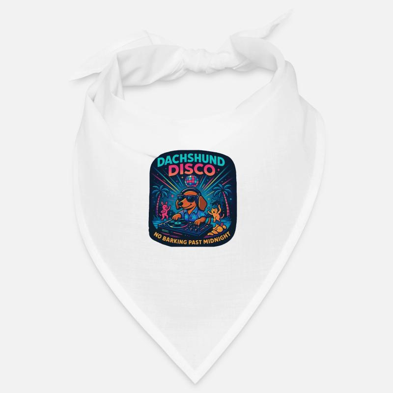 Dachshund Disco – No barking at night Bandana