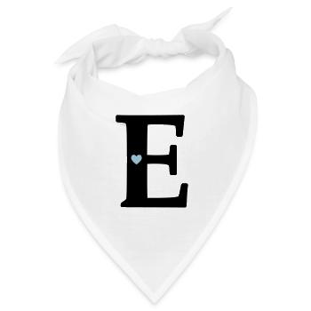 Buchstabe E Anfangsbuchstabe - Bandana - Weiß - Vorne