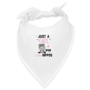 Just a girl who loves Hippos süßes Flusspferd - Bandana - Weiß - Vorne