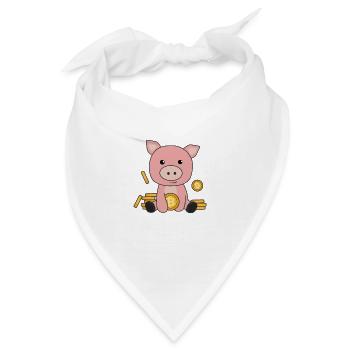 Bitcoin Sparschwein Hodl Coins halten digitales - Bandana - Weiß - Vorne