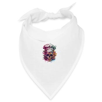 Chefkoch Totenkopf - Bandana - Weiß - Vorne