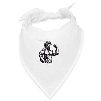 Griechischer Kämpfer Antike Statue - Bandana - Weiß - Vorne