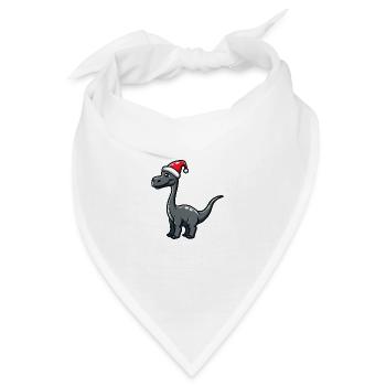 Dinosaurier brontosaurus Weihnachten - Bandana - Weiß - Vorne