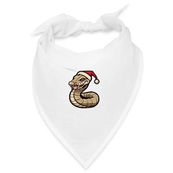 Schlange Kobra Weihnachten - Bandana - Weiß - Vorne