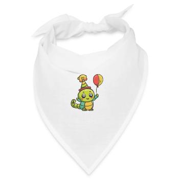 Wurm Geburtstag Baby - Bandana - Weiß - Vorne
