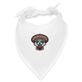 Erdmännchen Lustig Sombrero - Bandana - Weiß - Vorne