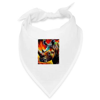 Nashorn Porträt - Bandana - Weiß - Vorne