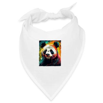 Panda Porträt - Bandana - Weiß - Vorne