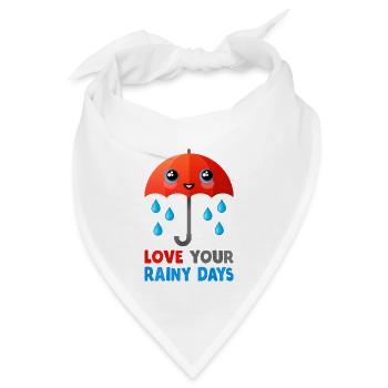 Love Rainy Days (Schirm, Kawaii) - Bandana - Weiß - Vorne