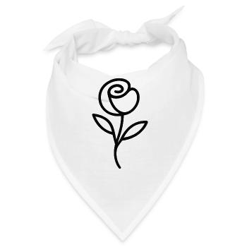 Schlichte Rose - Geschenkidee Muttertag - Bandana - Weiß - Vorne