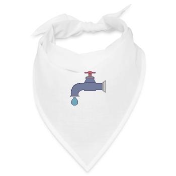 Pixel Wasserhahn Tropfen - Bandana - Weiß - Vorne