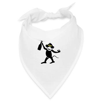 Affe Bier party - Bandana - Weiß - Vorne