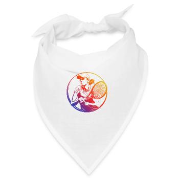 Tennis Spielerin Bunt - Bandana - Weiß - Vorne