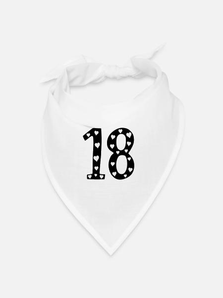 18 Birthday Heart - Bandana - white - Front