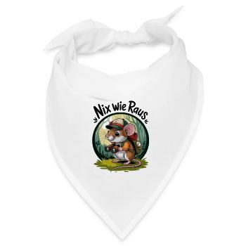 Nix wie raus - in die Natur - Wandern mit Maus - Bandana - Weiß - Vorne