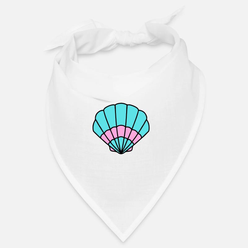 Shell turquoise pink - maritim Comic-Design Bandana