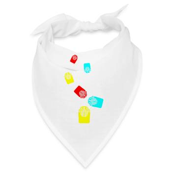 Pommes fast food symbol - Bandana - Weiß - Vorne