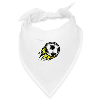 Fussball Brennt Feuer - Bandana - Weiß - Vorne