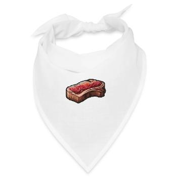 Steak Filet Pixel Gamer - Bandana - Weiß - Vorne