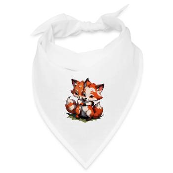 Verschenke diese süßen Füchse zum Valentinstag - Bandana - Weiß - Vorne