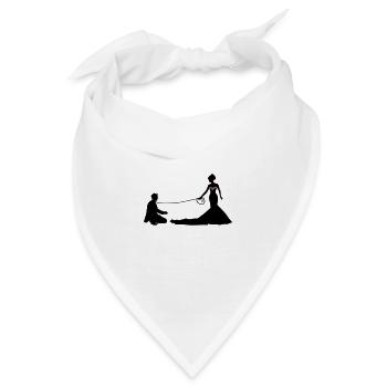 Hochzeit Brautpaar Leine - Bandana - Weiß - Vorne