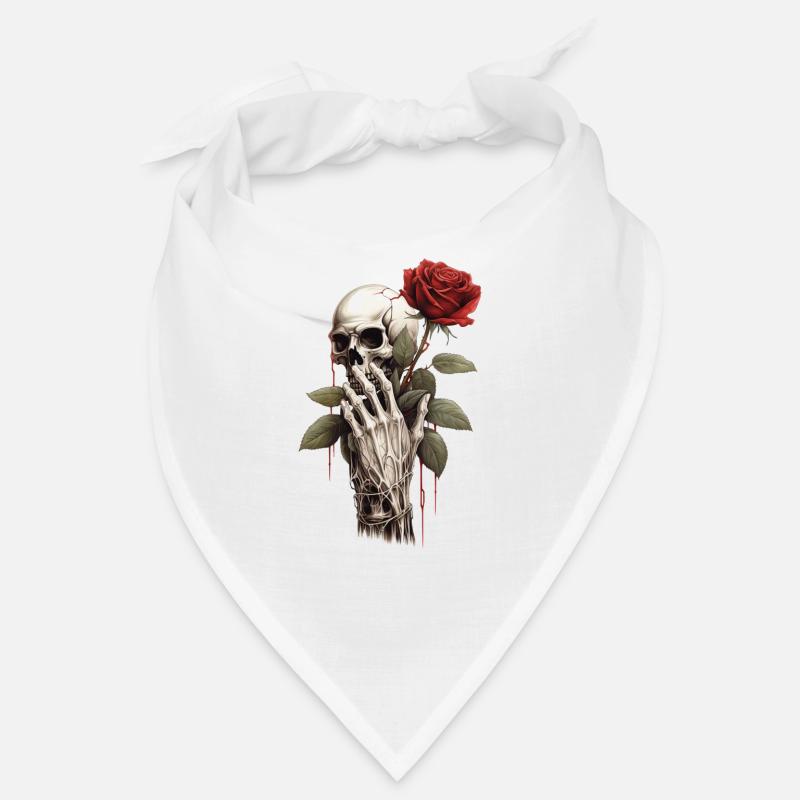 Tête de main de rose squelette Bandana