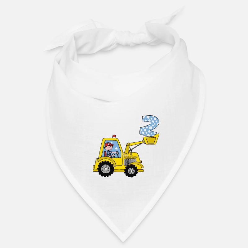 Bagger 2. Geburtstag - Bandana - Weiß