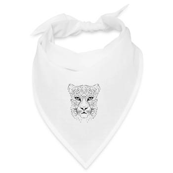 Abstrakte Leopardenessenz: Komplizierte Strichzeichnung Inter - Bandana - Weiß - Vorne