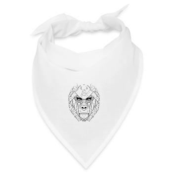 Geometrisches Gorilla-Porträt: Kantige Kunst - Bandana - Weiß - Vorne