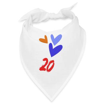 20. 20 JAHRE. 20-JÄHRIGES JUBILÄUM. GEBURTSTAG 20 JAHRE. - Bandana - Weiß - Vorne