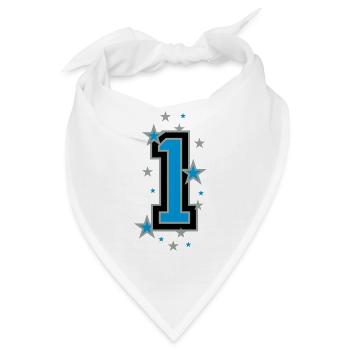 Mit Sterne verzierte Nummer Eins - Bandana - Weiß - Vorne
