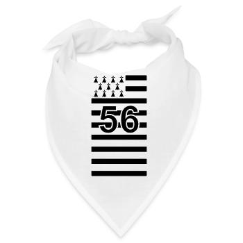 Abteilung 56 Flagge Bretagne bretonisch - Bandana - Weiß - Vorne
