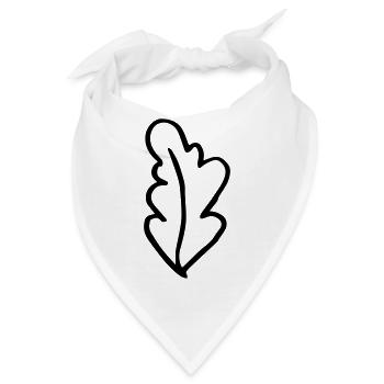 Blatt Eichenblatt - Bandana - Weiß - Vorne