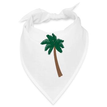Palme Illustration - Bandana - Weiß - Vorne