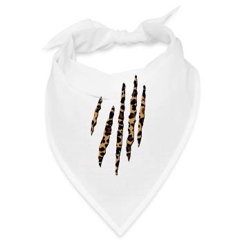 Leopardenfell Muster Kratzer Wildlife Safari 3D - Bandana - Weiß - Vorne