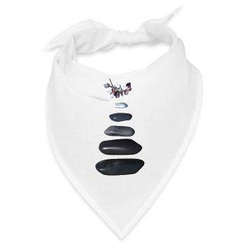 Kiesel und Orchidee zen - Bandana - Weiß - Vorne