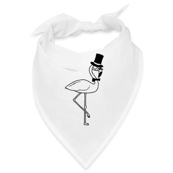 sir herr gentlemen reich zylinder hut monokel flam - Bandana - Weiß - Vorne