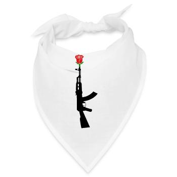 AK 47 Sturmgewehr Rose Pistole Frieden Gewehr Free - Bandana - Weiß - Vorne