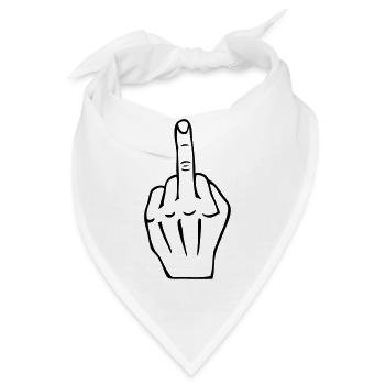Fick dich Provokation Stinkefinger Humor - Bandana - Weiß - Vorne