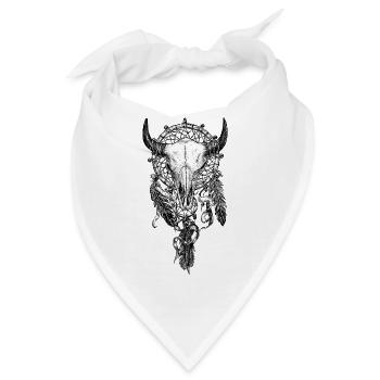 Skull Dreamcatcher Tattoo - Bandana - Weiß - Vorne