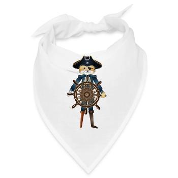 Fuchs als Piratenkapitän - Bandana - Weiß - Vorne