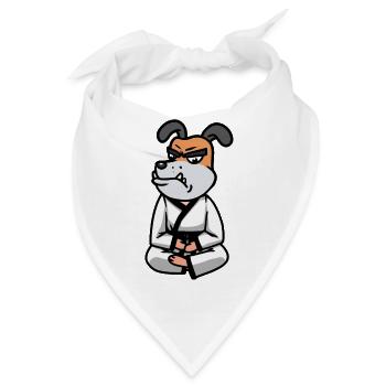 Karate Kampfhund Judo Hund Kämpfer Kampfsport - Bandana - Weiß - Vorne