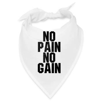 Kein Schmerz kein Gewinn Zitat - Bandana - Weiß - Vorne