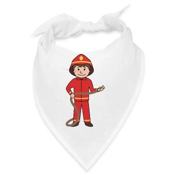 Feuerwehrmann - Bandana - Weiß - Vorne