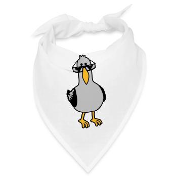 Cooler Blick Möwe Sonnenbrille - Bandana - Weiß - Vorne