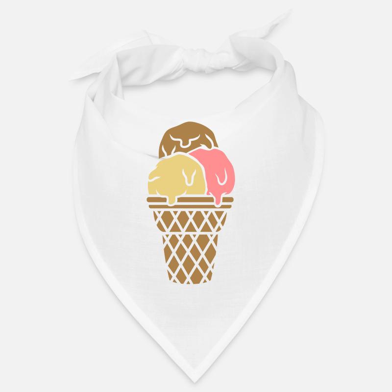 Schokolade Vanille Erdbeer Eis - Bandana - Weiß