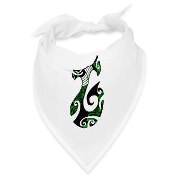 MATAU - Schwarz (polynesischer Angelhaken) - Bandana - Weiß - Vorne