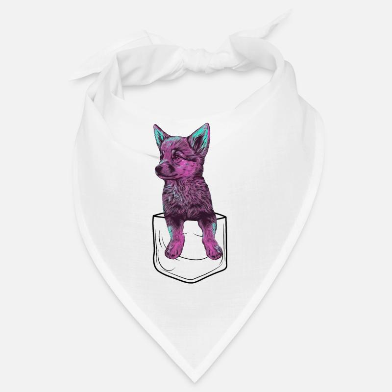 Bébé loup rose en format de poche Bandana